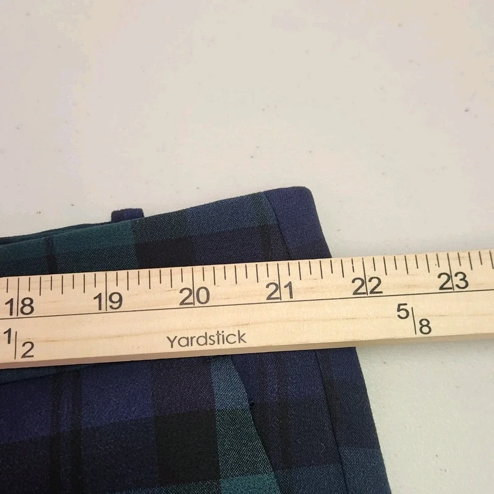 Jcrew Rugby Full Length Blue &Green Plaid Pants Size 20 Preppy Holiday Corpcore
